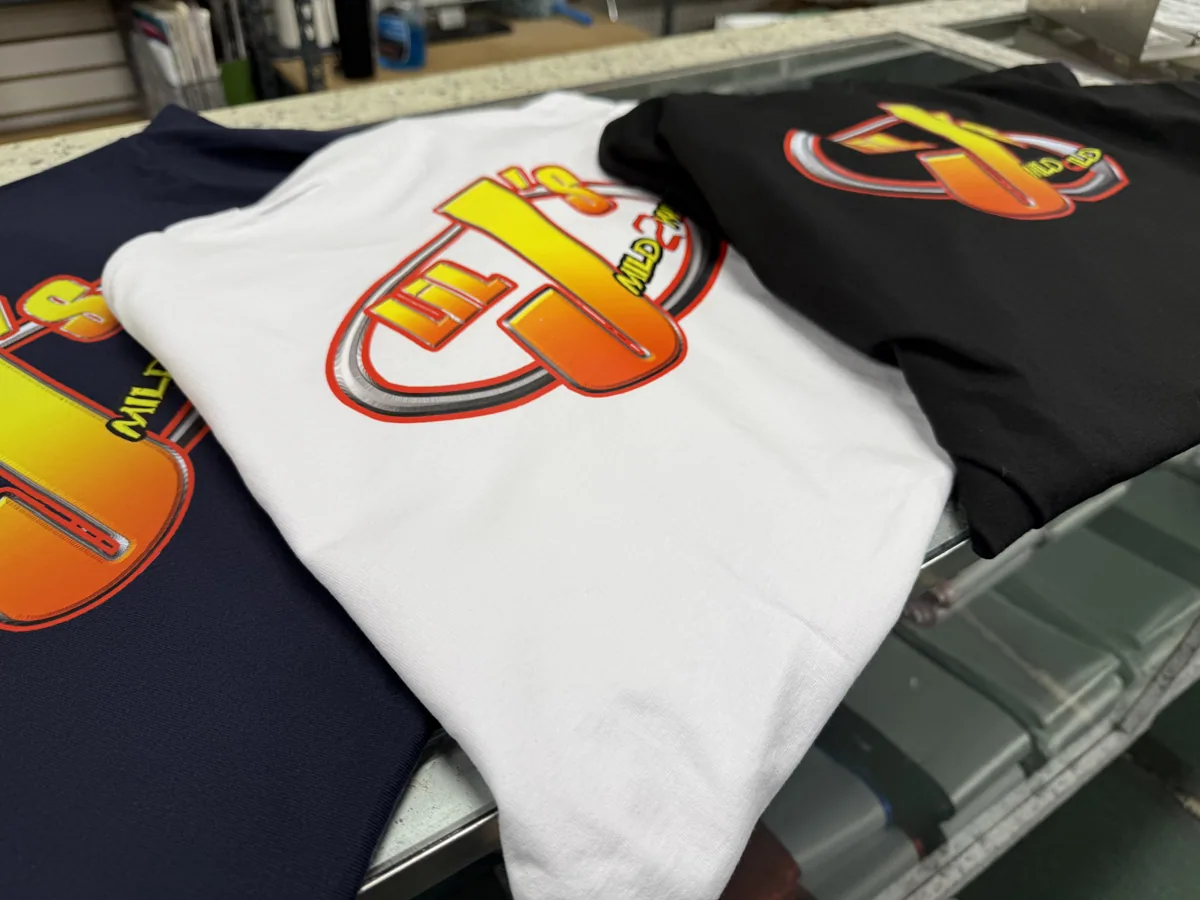 Colorful custom apparel graphics